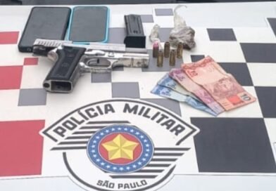 Polícia apreende arma e drogas e prende suspeito em Cachoeira Paulista