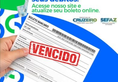 Prefeitura de Cruzeiro disponibiliza atualização online de boletos vencidos