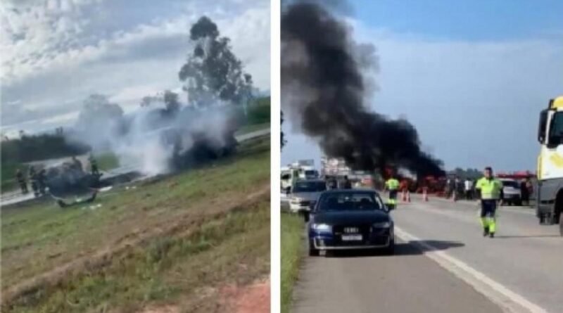 Acidente entre carros e caminhão deixa três mortos em Tremembé