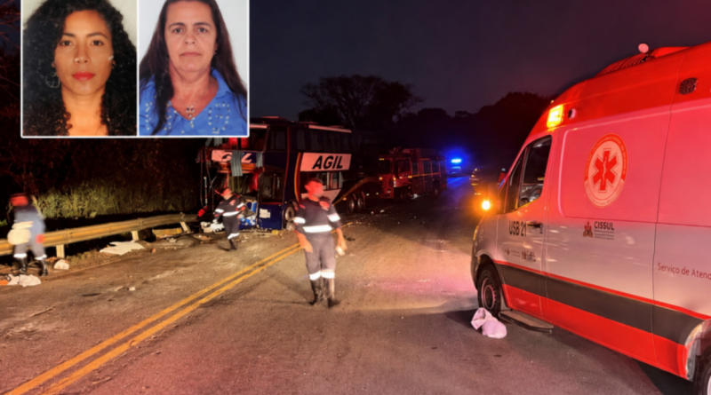 Duas mulheres morrem e 39 pessoas ficam feridas em acidente entre ônibus e caminhão a caminho de Aparecida