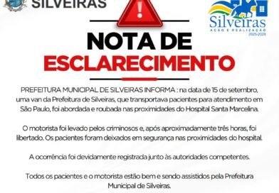Van da Prefeitura de Silveiras é roubada durante transporte de pacientes em São Paulo
