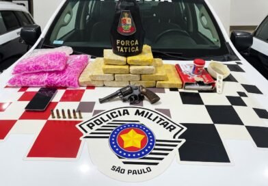Homem é preso com mais de 10 quilos de cocaína e arma em Cachoeira Paulista